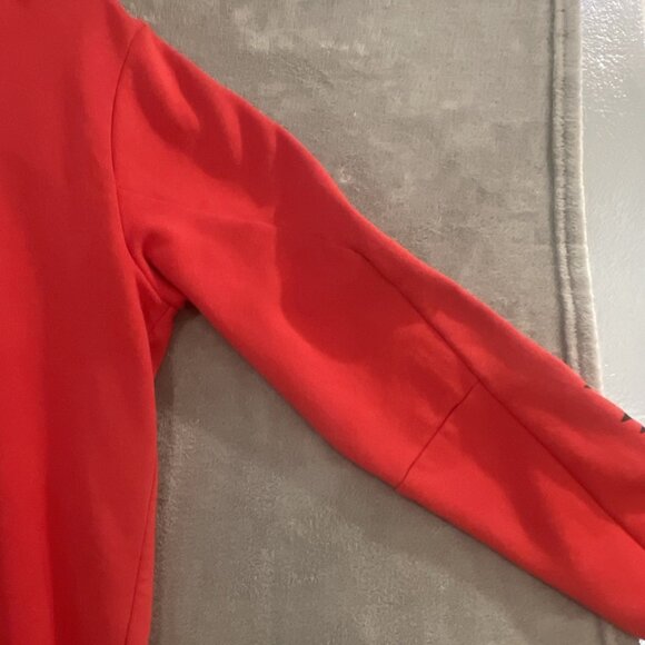 Adidas Patrick Mahomes Hoodie Mens Lg Red Sweatshirt Spell Out + Emblem‎ HT5344 - Picture 5 of 16